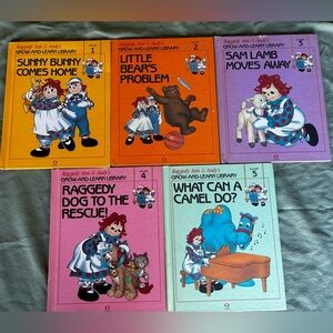 Vintage Raggedy Ann & Andy Grow-and-Learn Library Set - Children's Books